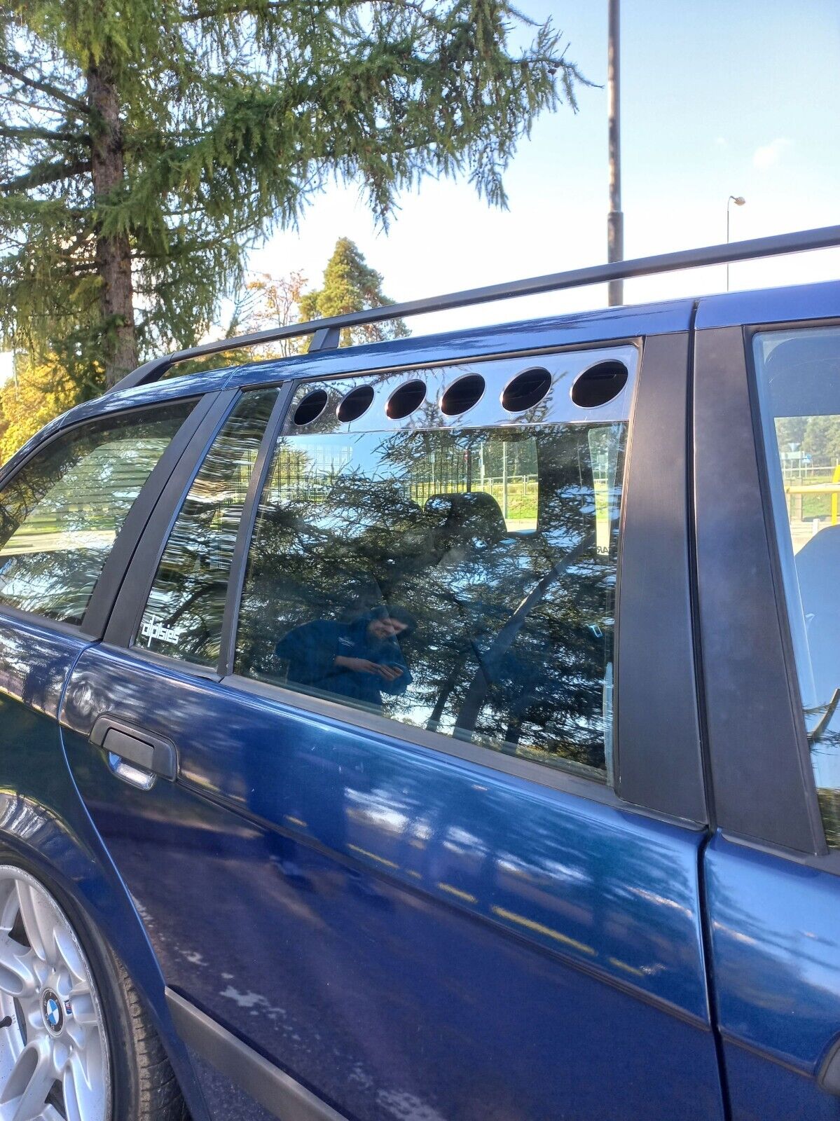 Rear Clear Window Vent Set Rally Drift Visor Set (Fits BMW E36 Touring Wagon)