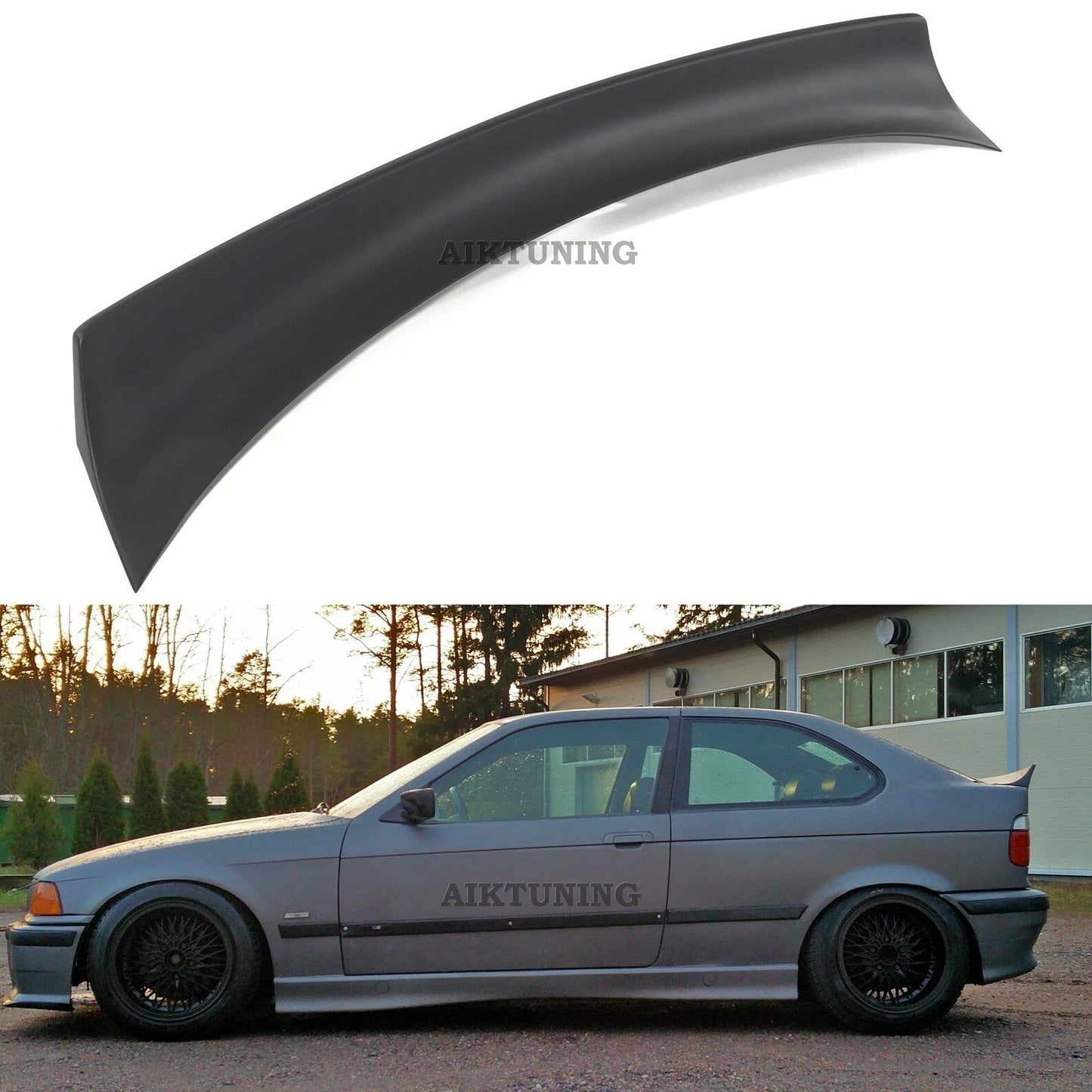 Rear JDM Boot Trunk Ducktail Spoiler Wing Lid Lip (Fits BMW E36 Compact Hatch)