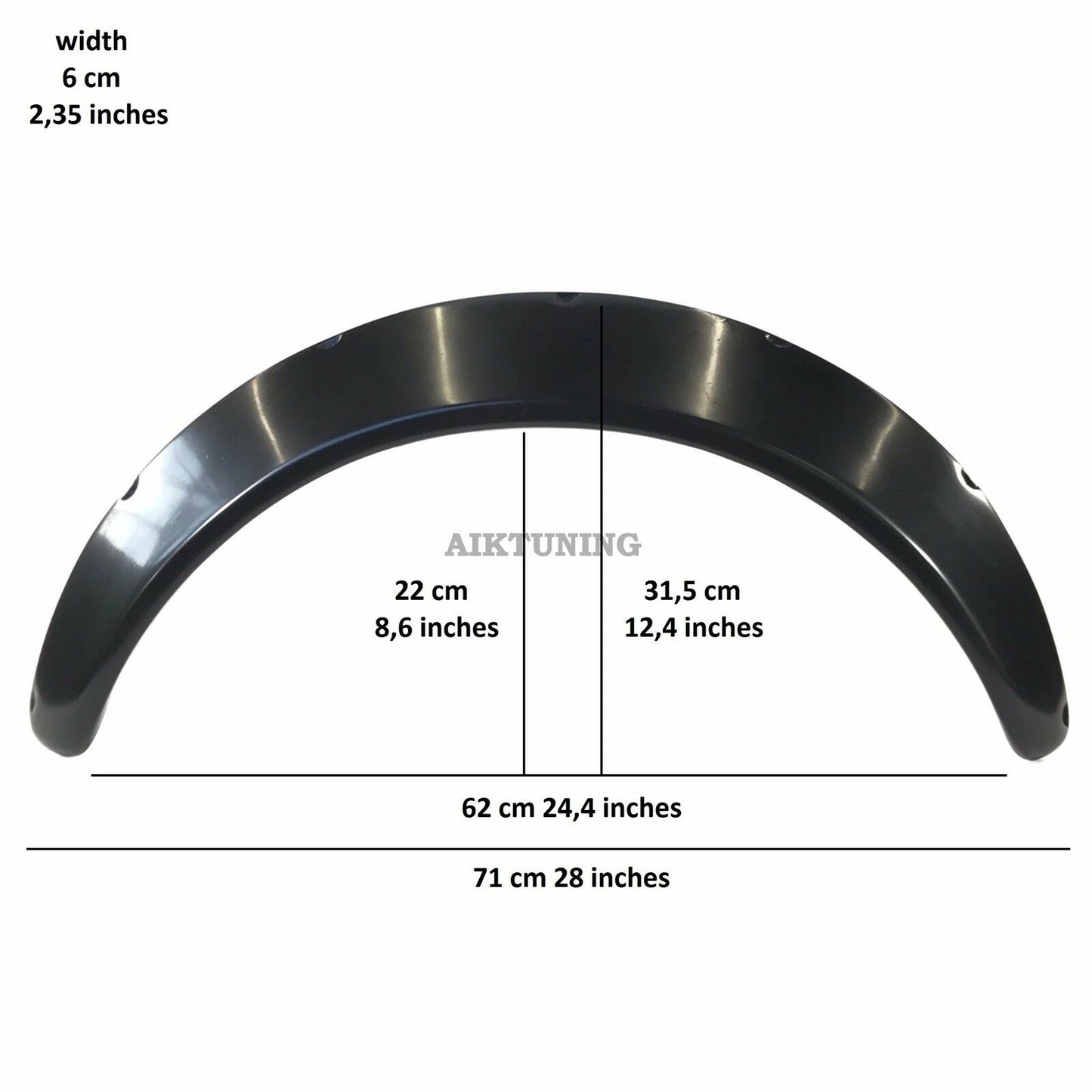 60mm Wide Universal Fender Flares Wheel Arch Extension Arches Trims JDM Set GS