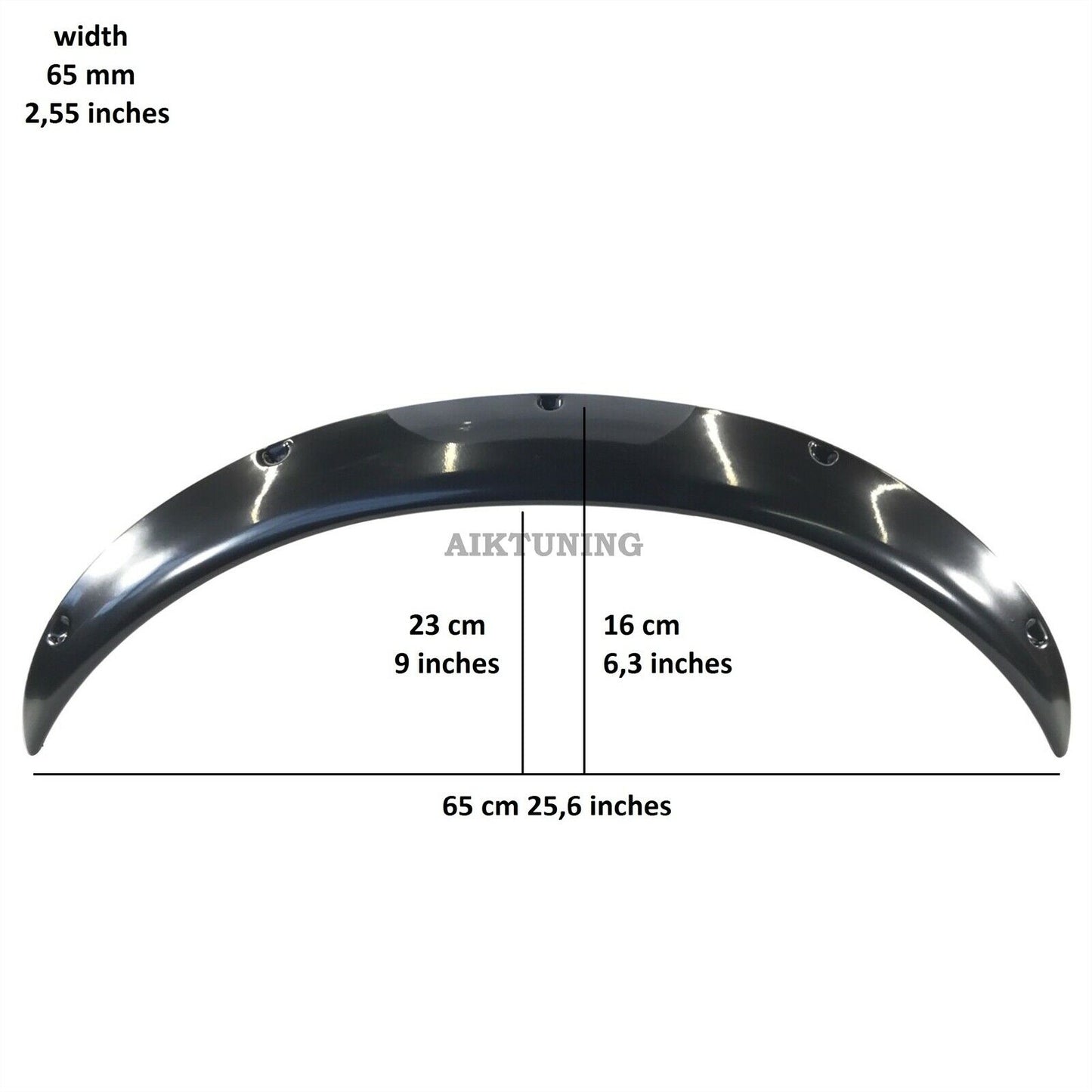 65mm Wide Universal Fender Flares Wheel Arch Extension Arches Trims JDM Set RUSS