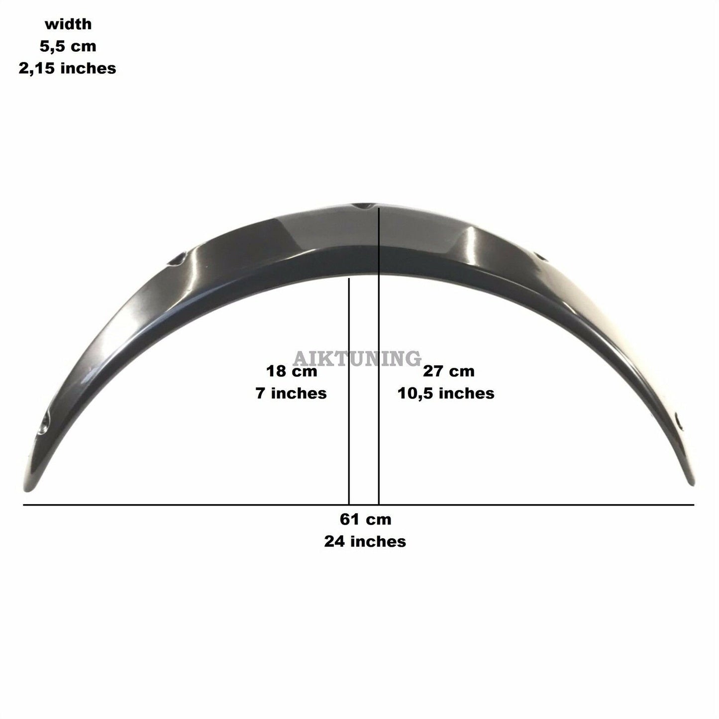55mm Wide Universal Fender Flares Wheel Arch Extension Arches Trims JDM Set GGS