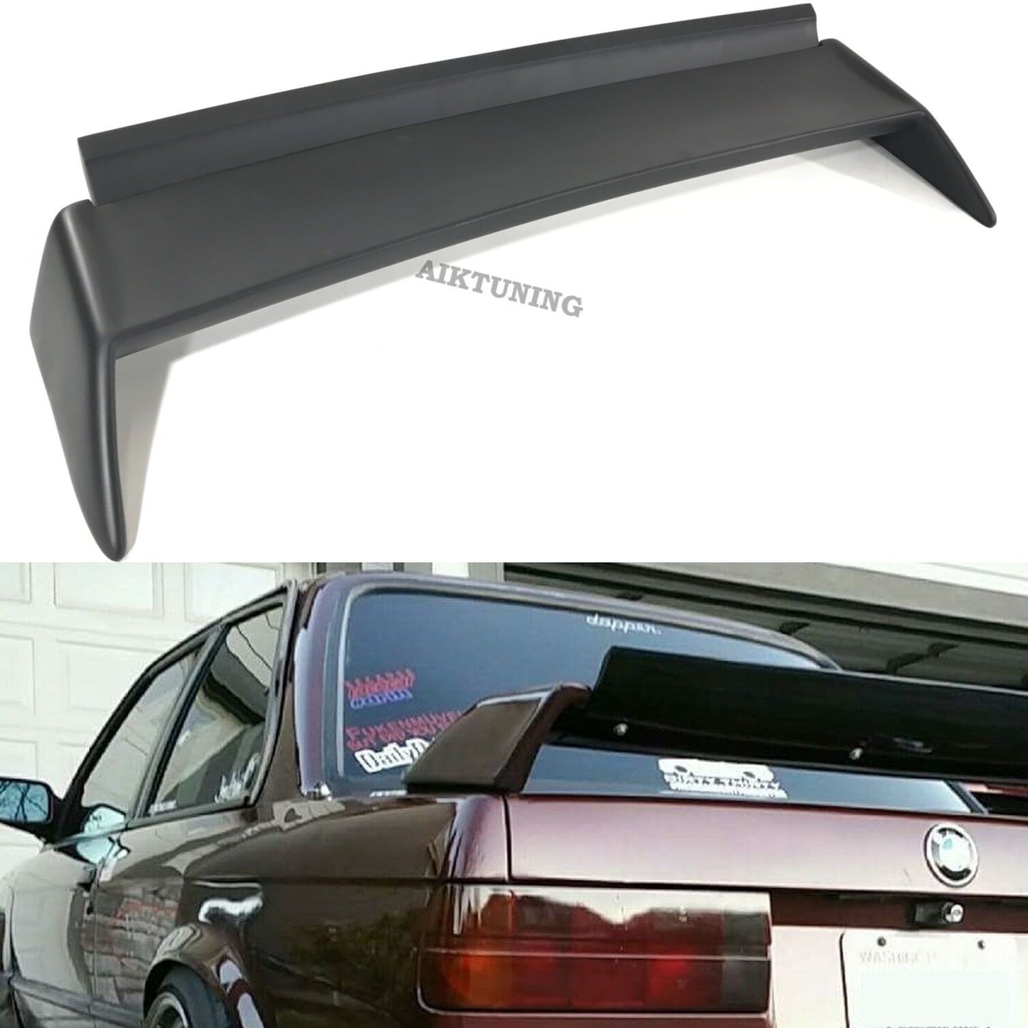 E30EVO Rear Spoiler Wing Trunk Lid Lip Apron Guerney Flap (Fits BMW E30)