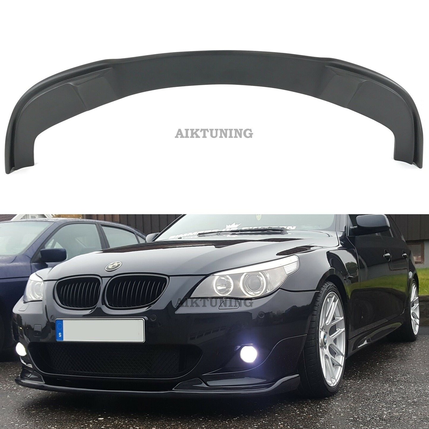 HM Front Splitter Addon Valance Lip Spoiler (Fits BMW E60 E61 M Sport Bumper)