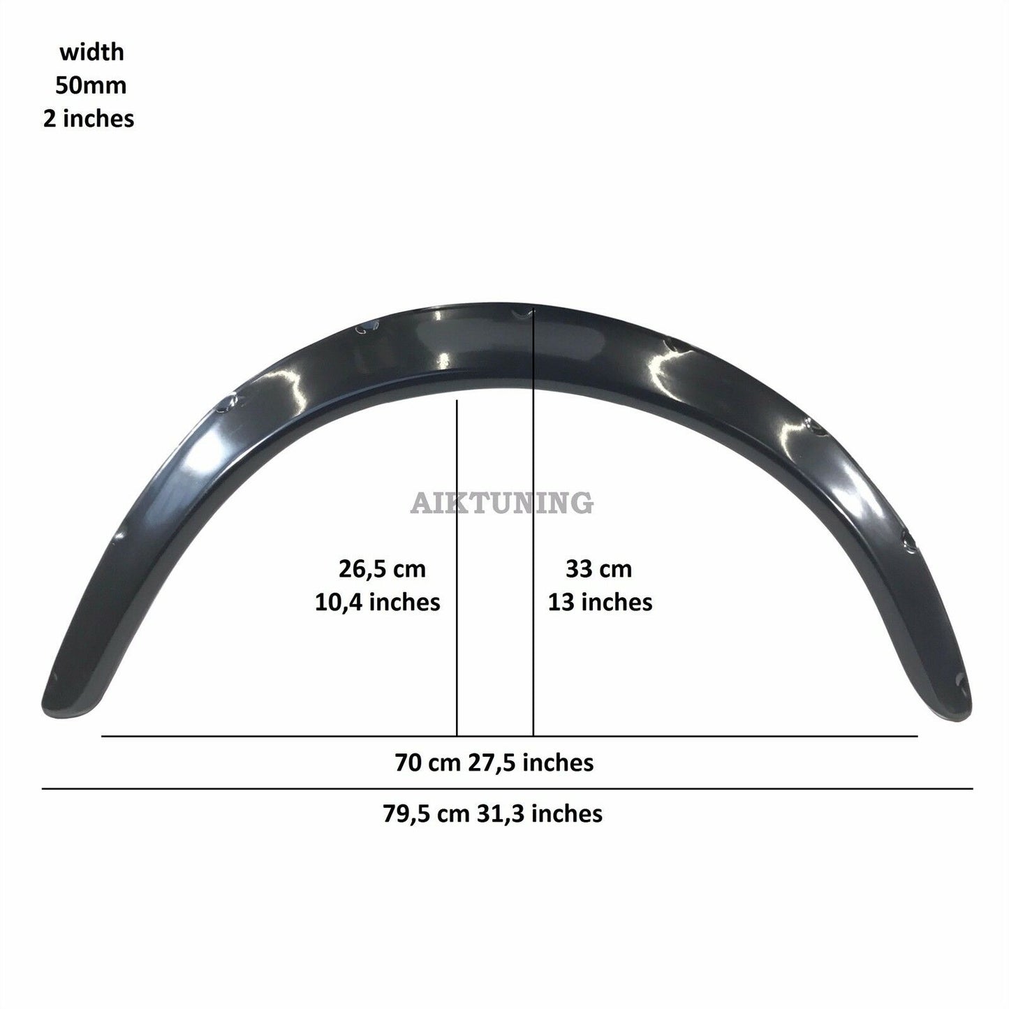 50mm Wide Universal Fender Flares Wheel Arch Extension Arches Trims JDM Set S3G