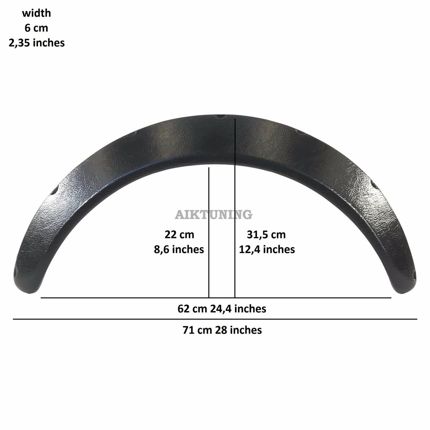 60mm Wide Universal Fender Flares Wheel Arch Extension Arches Trims JDM Set RS