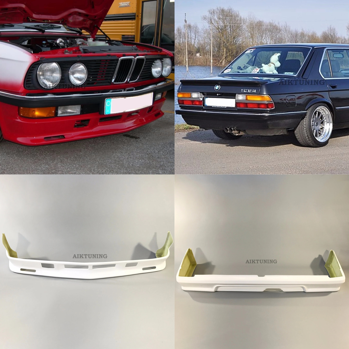 Front and Rear Bumper Spoiler Tuning Apron Valance Lip (Fits BMW E28 Pfeba Alpina)
