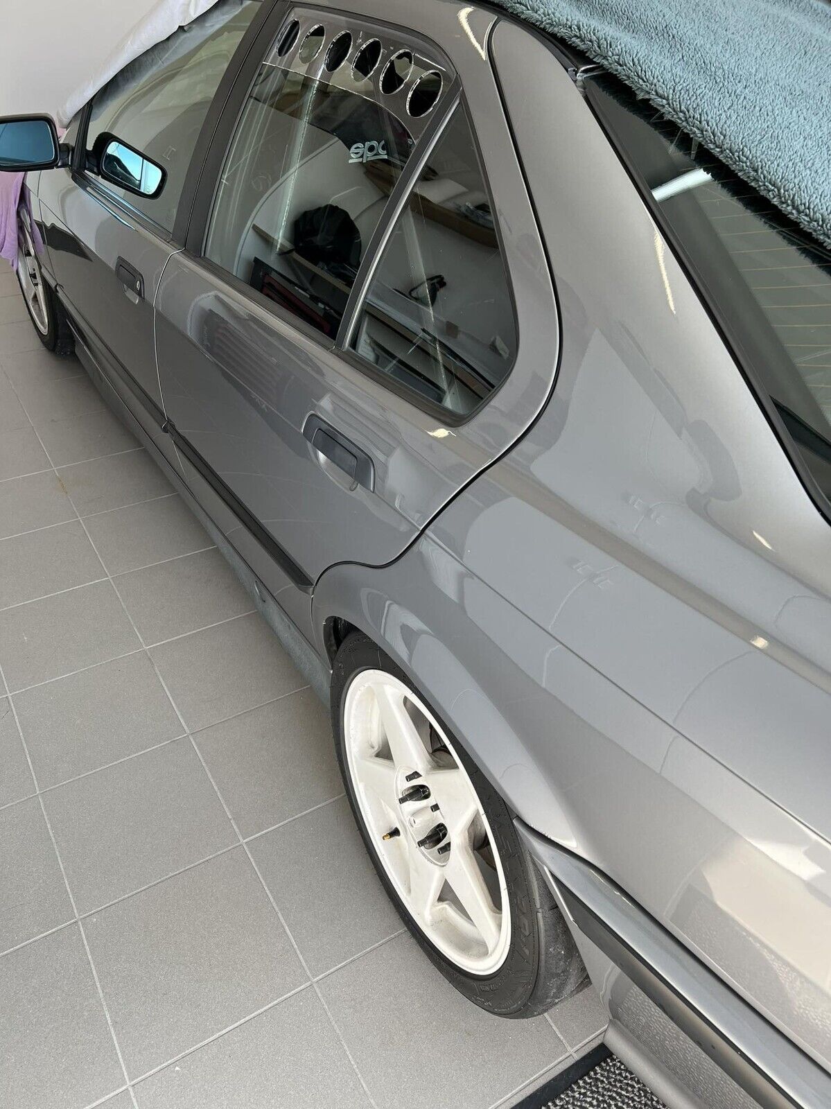 Rear Clear Window Vent Set Rally Drift Stance Visor Set (Fits BMW E36 Sedan)