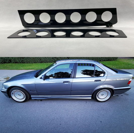 Rear Black Window Vent Set Rally Drift Stance Visor Set (Fits BMW E36 Sedan)