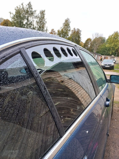 Rear Clear Window Vent Set Rally Drift Stance Visor Set (Fits BMW E46 Sedan)