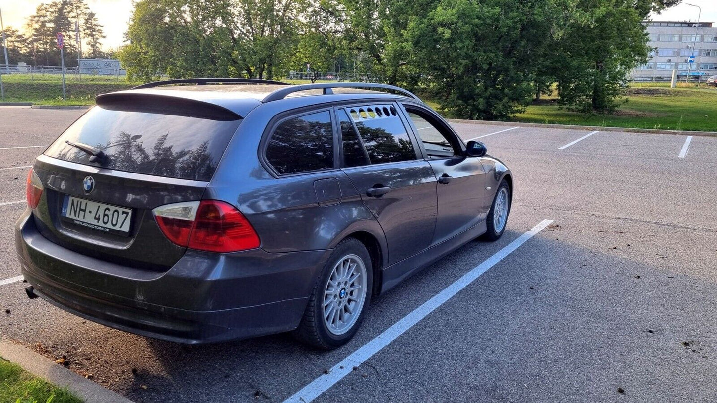 Black Glossy Rear Window Vent Set Rally Drift Stance Visor Set (Fits BMW E91 Touring Wagon)