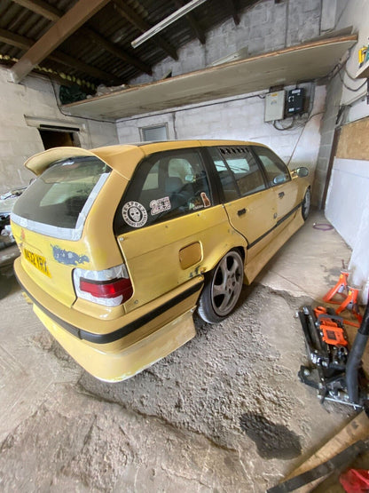 Rear Clear Window Vent Set Rally Drift Visor Set (Fits BMW E36 Touring Wagon)