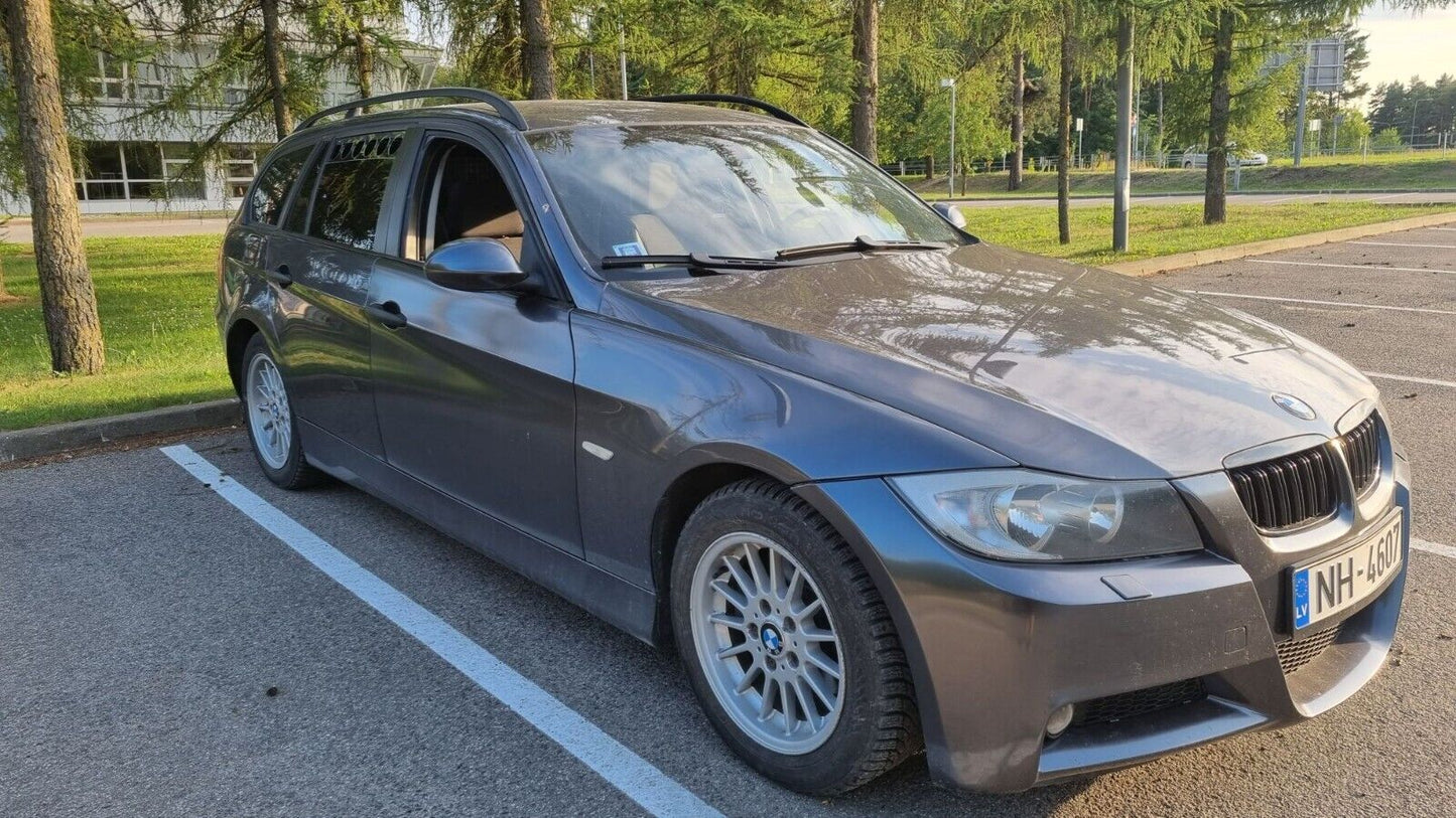Black Glossy Rear Window Vent Set Rally Drift Stance Visor Set (Fits BMW E91 Touring Wagon)