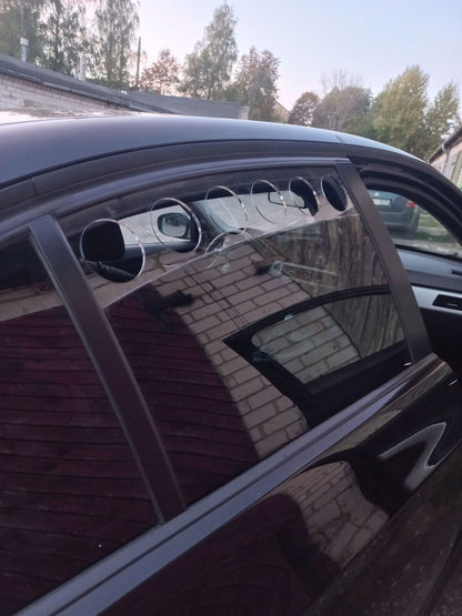 Clear Rear Window Vent Set Rally Drift Stance Visor Set (Fits BMW E90 Sedan)