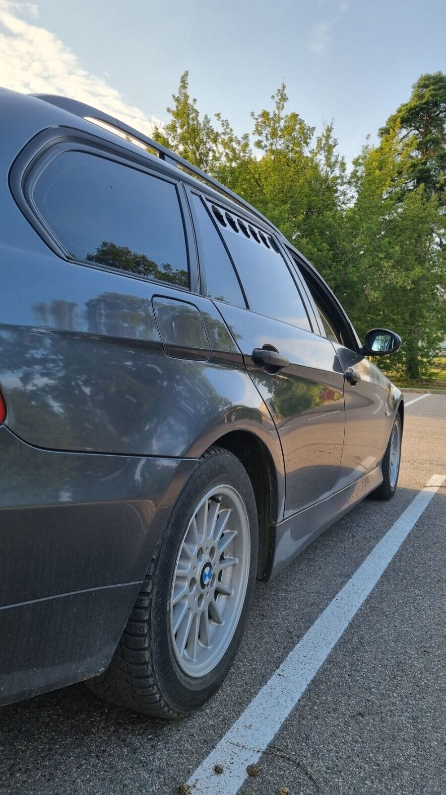 Clear Rear Window Vent Set Rally Drift Stance Visor Set (Fits BMW E91 Touring Wagon)