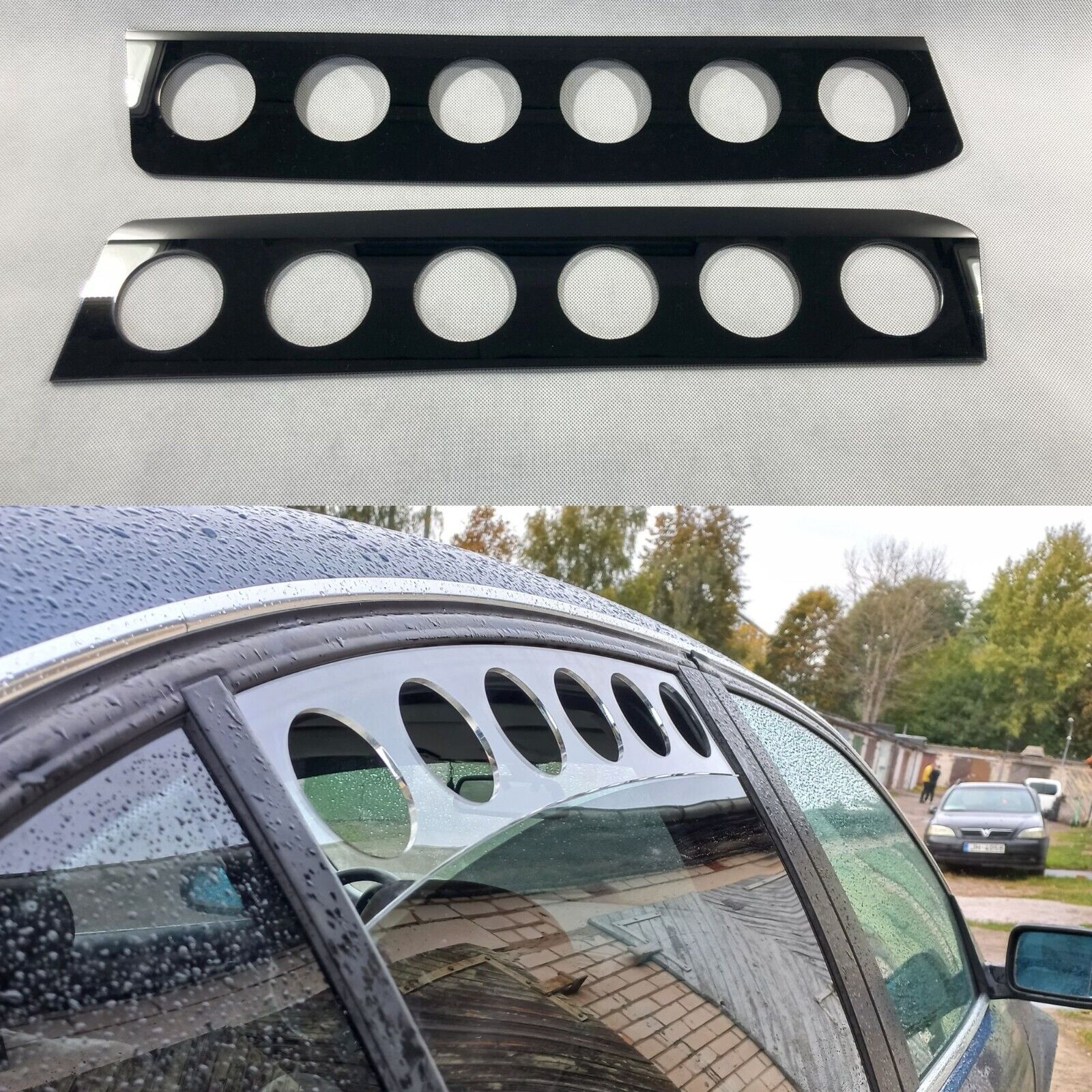 Rear Black Window Vent Set Rally Drift Stance Visor Set (Fits BMW E46 ...