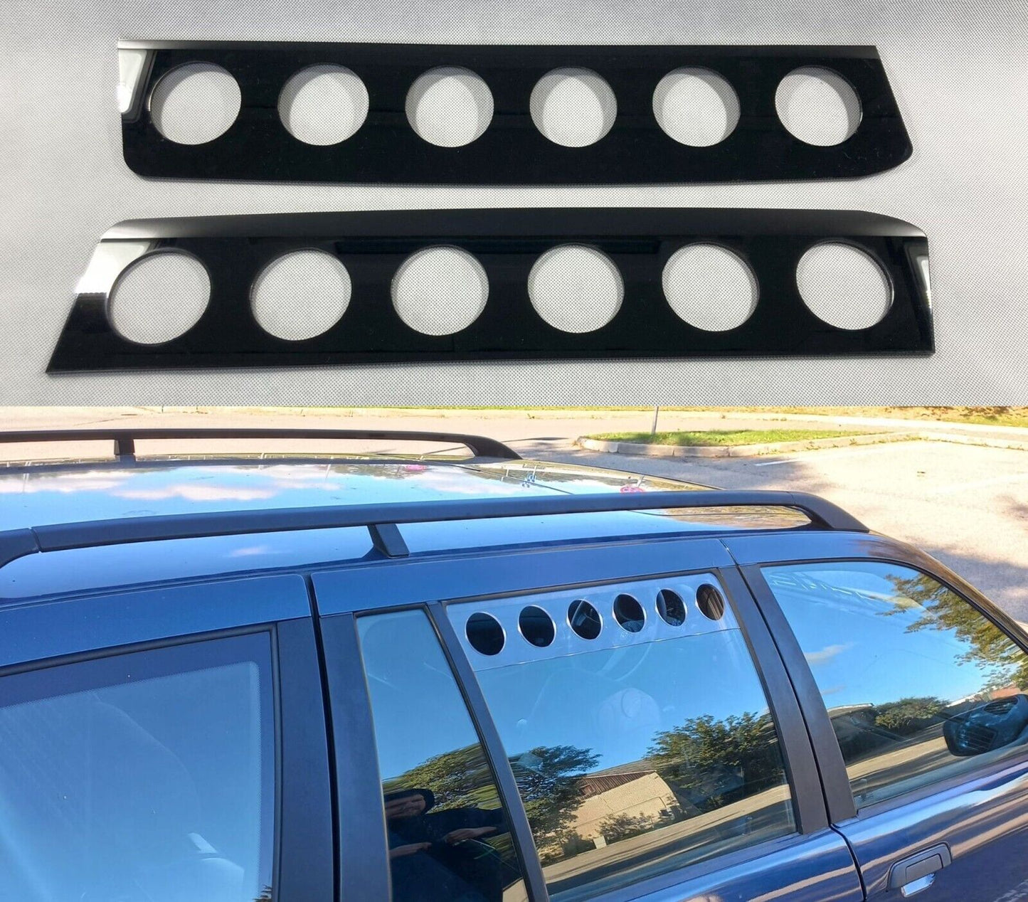Rear Black Window Vent Set Rally Drift Visor Set (Fits BMW E36 Touring Wagon)