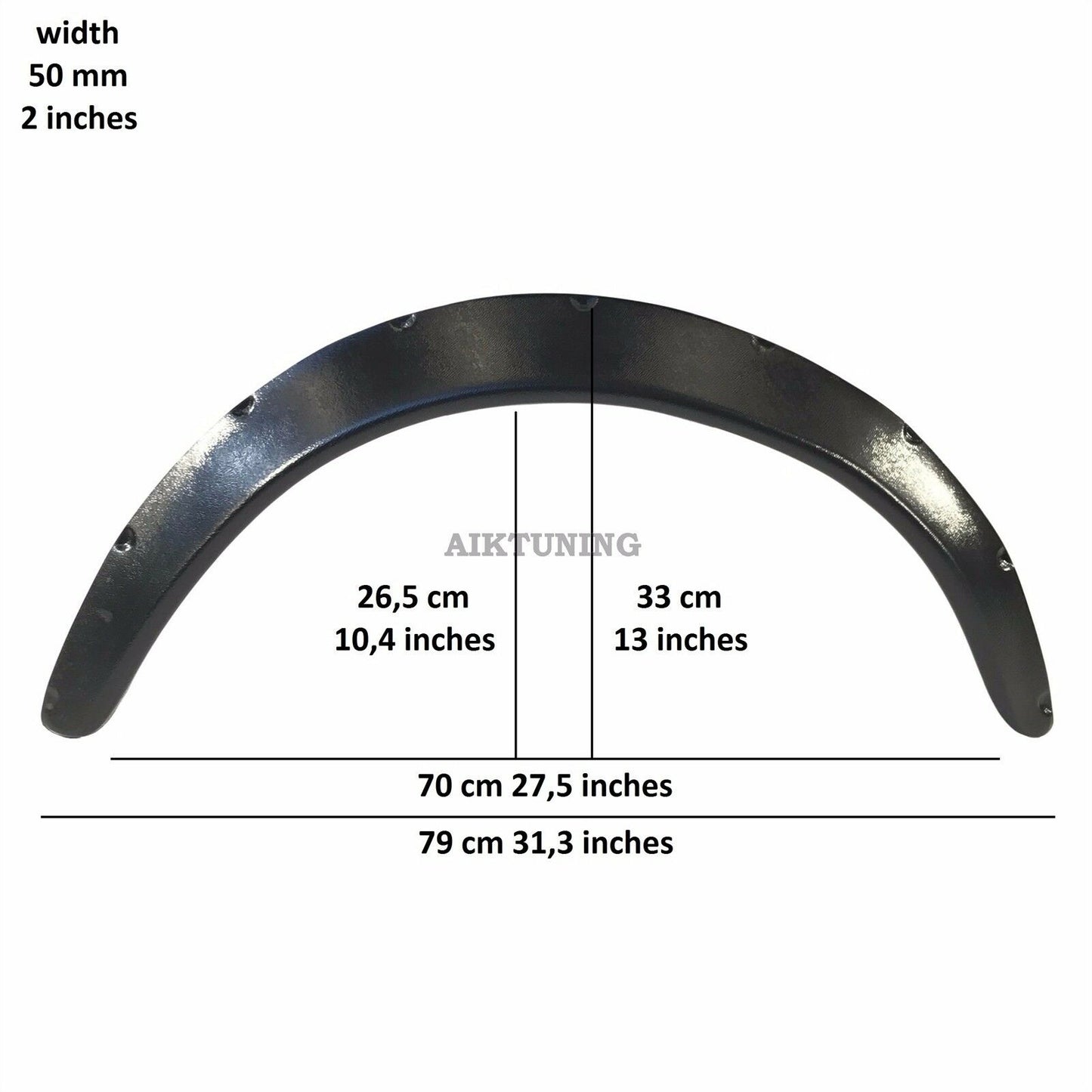 50mm Wide Universal Fender Flares Wheel Arch Extension Arches Trims JDM Set S13R