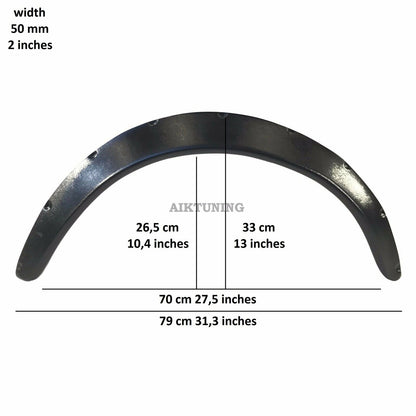 50mm Wide Universal Fender Flares Wheel Arch Extension Arches Trims JDM Set S13R