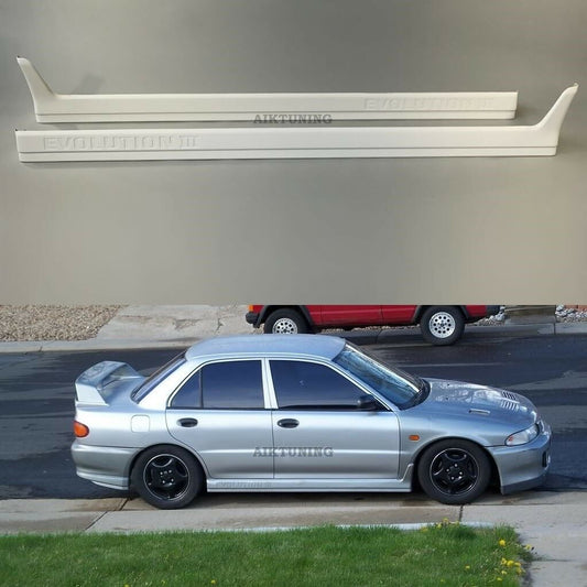 Side Skirts Set Apron Valance Addons (Fits Mitsubishi EVO 3 Evolution III)