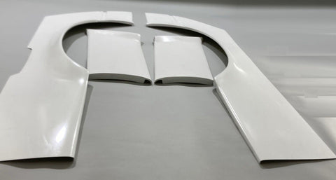 AikTuning Wide Body Fender Set - Fiberglass For Mercedes W124 Sedan (E500 Style) White Primer