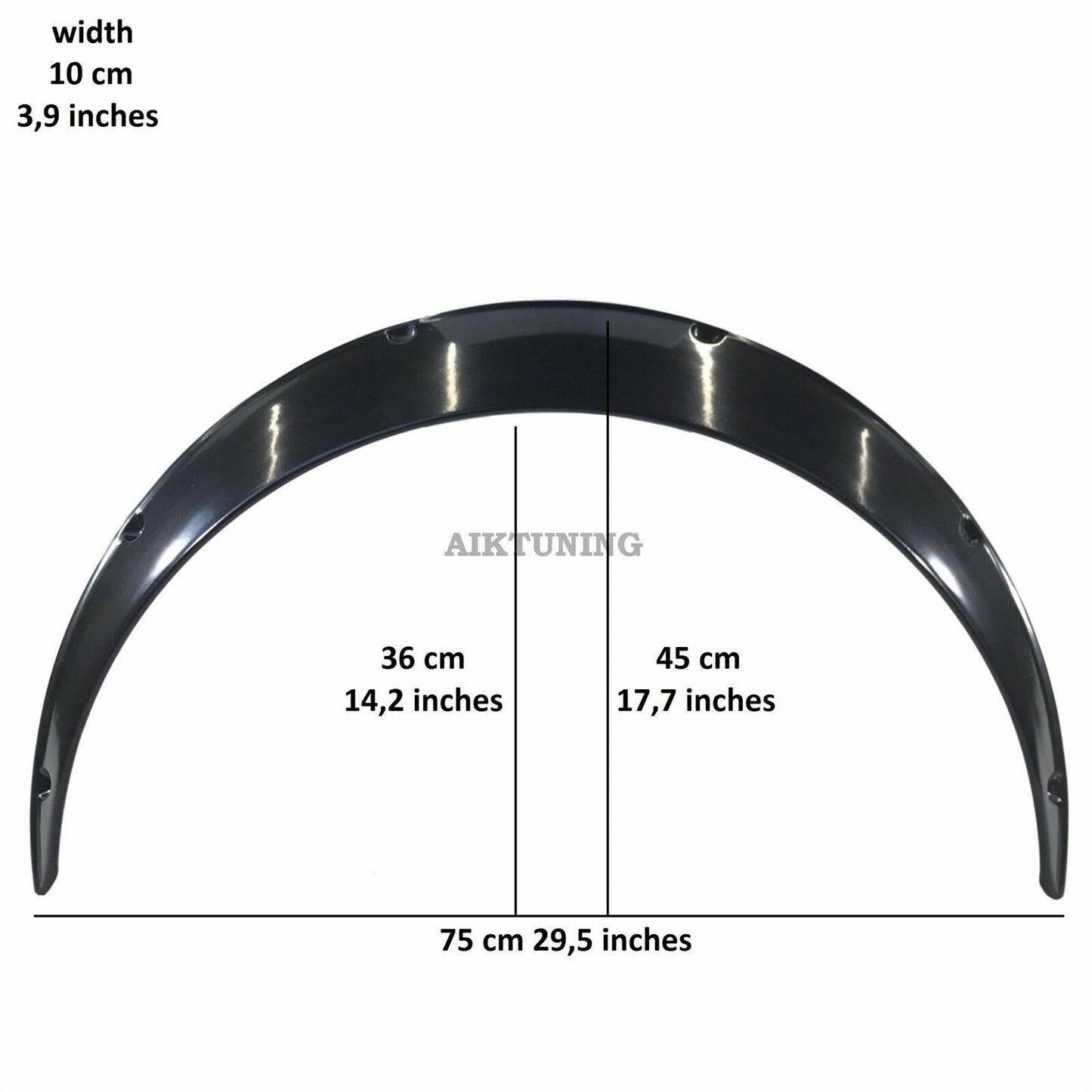 100mm Wide Universal Fender Flares Wheel Arch Extension Arches Trims JDM Set RUM