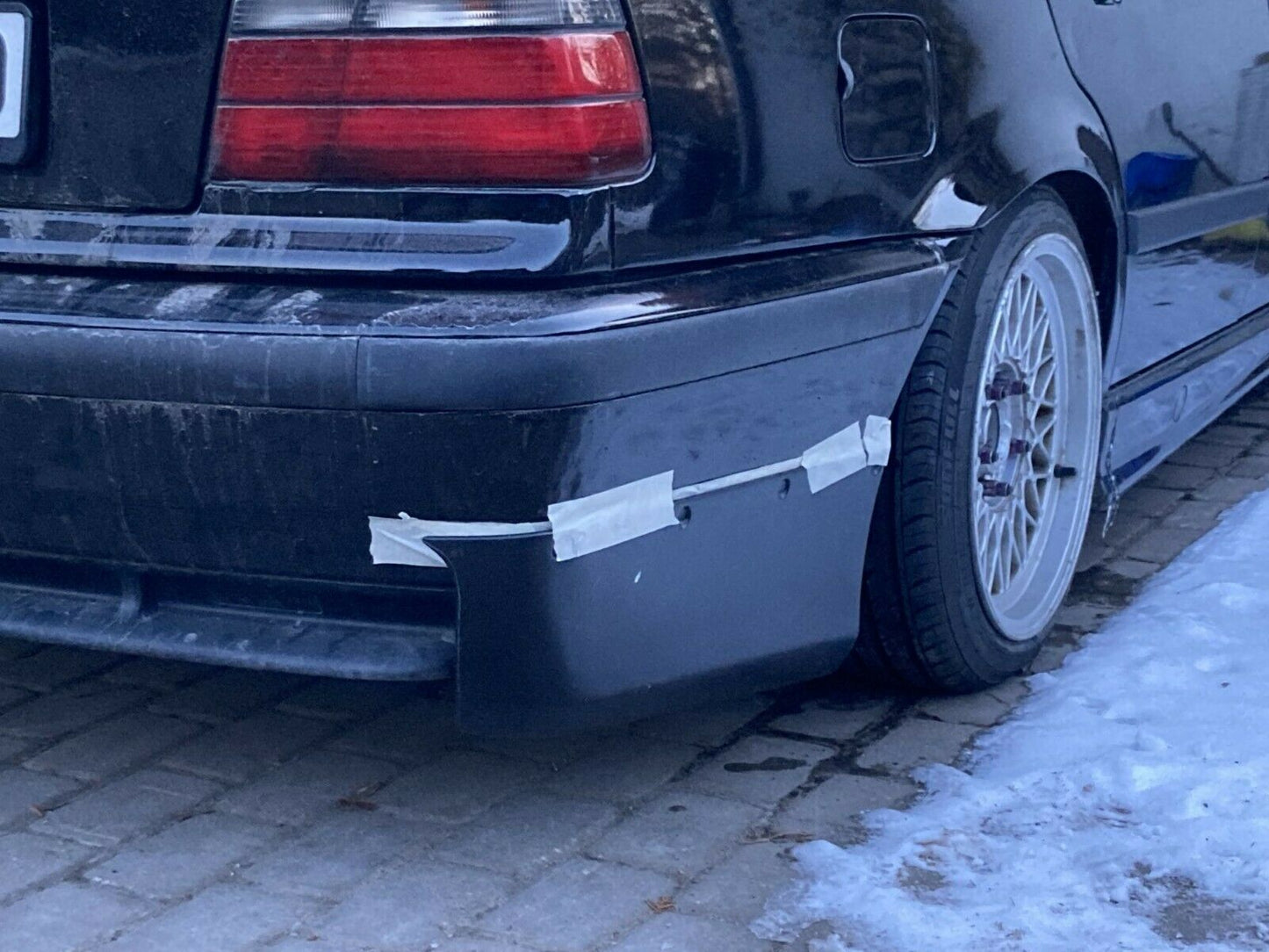 Rear Bumper Spats Splitter Spoiler Apron Set (Fits BMW E36 M3 Bumper)