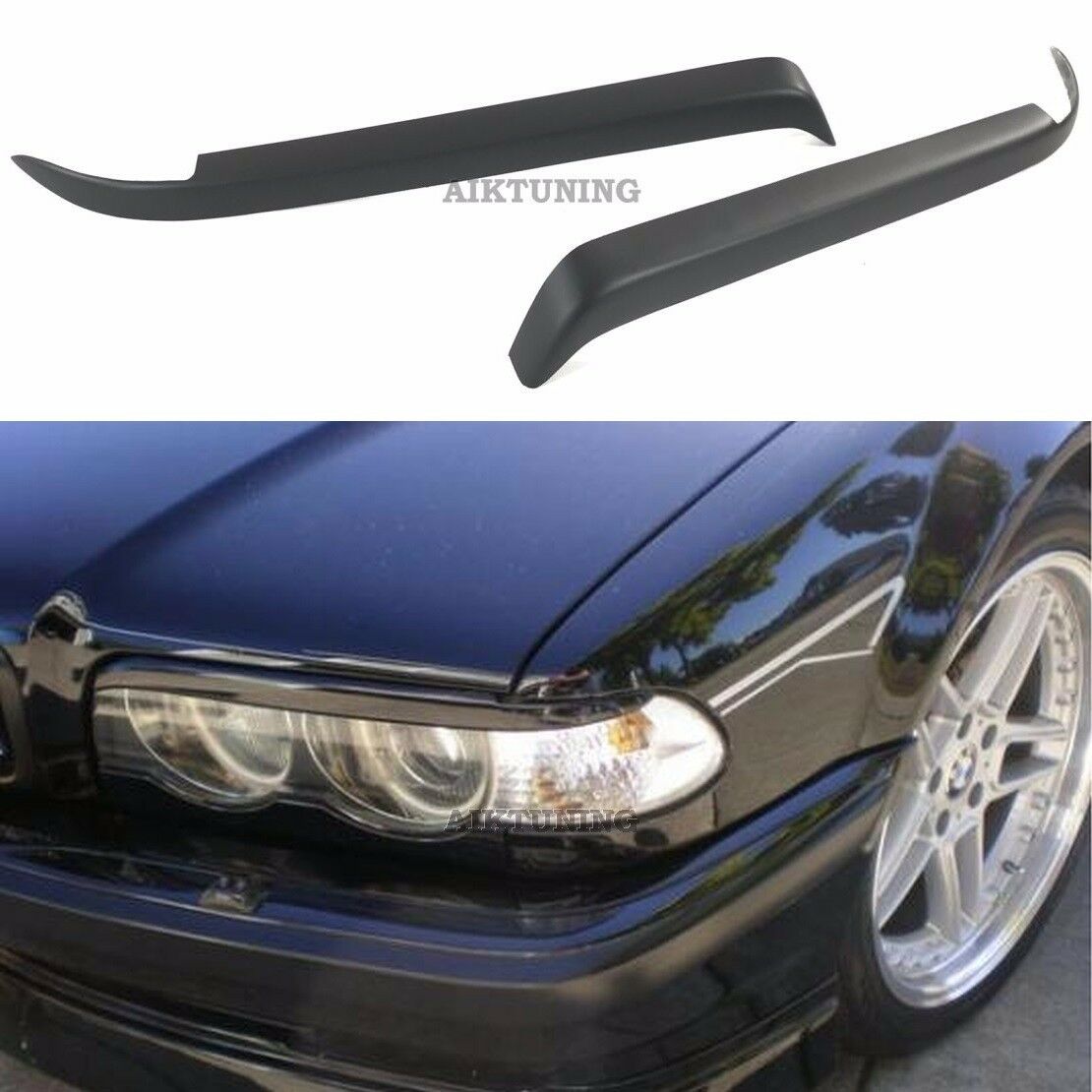 Eyebrow Set Lamp Spoiler Kit Eye Lid Spoilers (Fits BMW E38)
